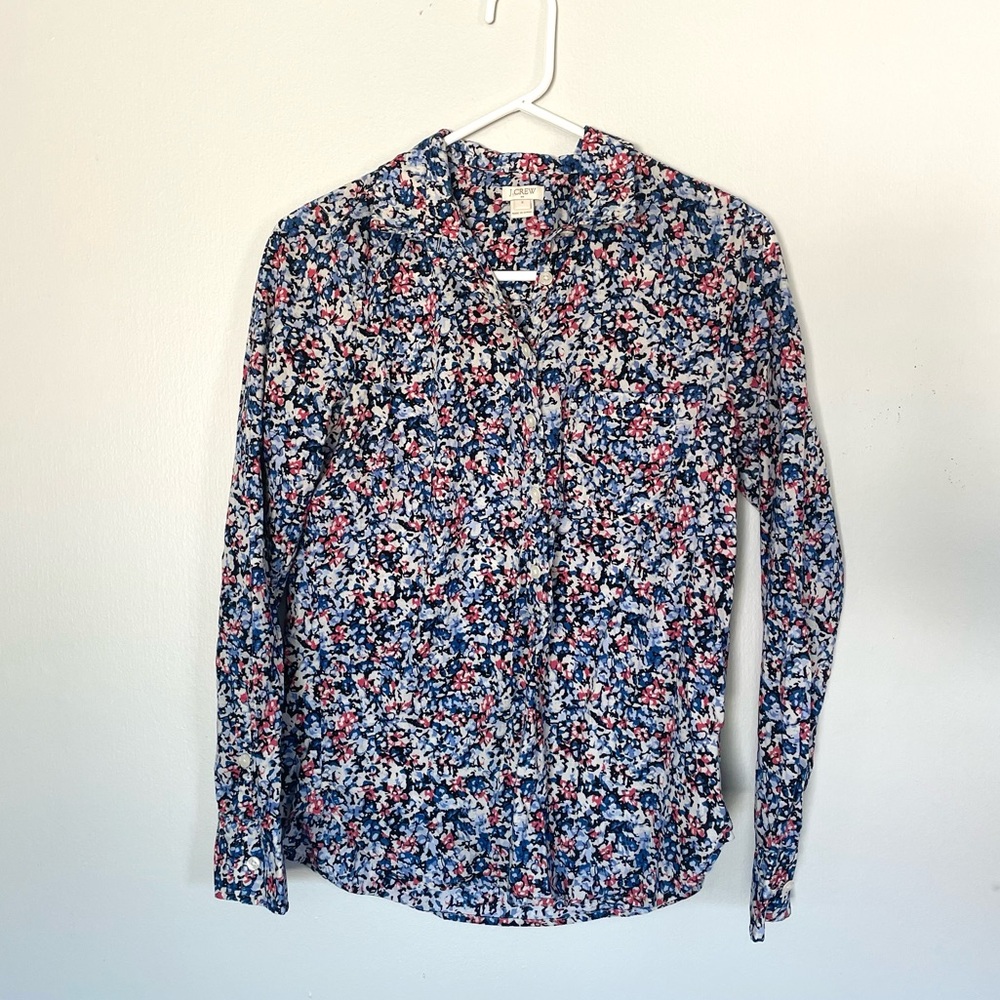 🔺SOLD🔻J. Crew Floral 1/2 Button Front Shirt
